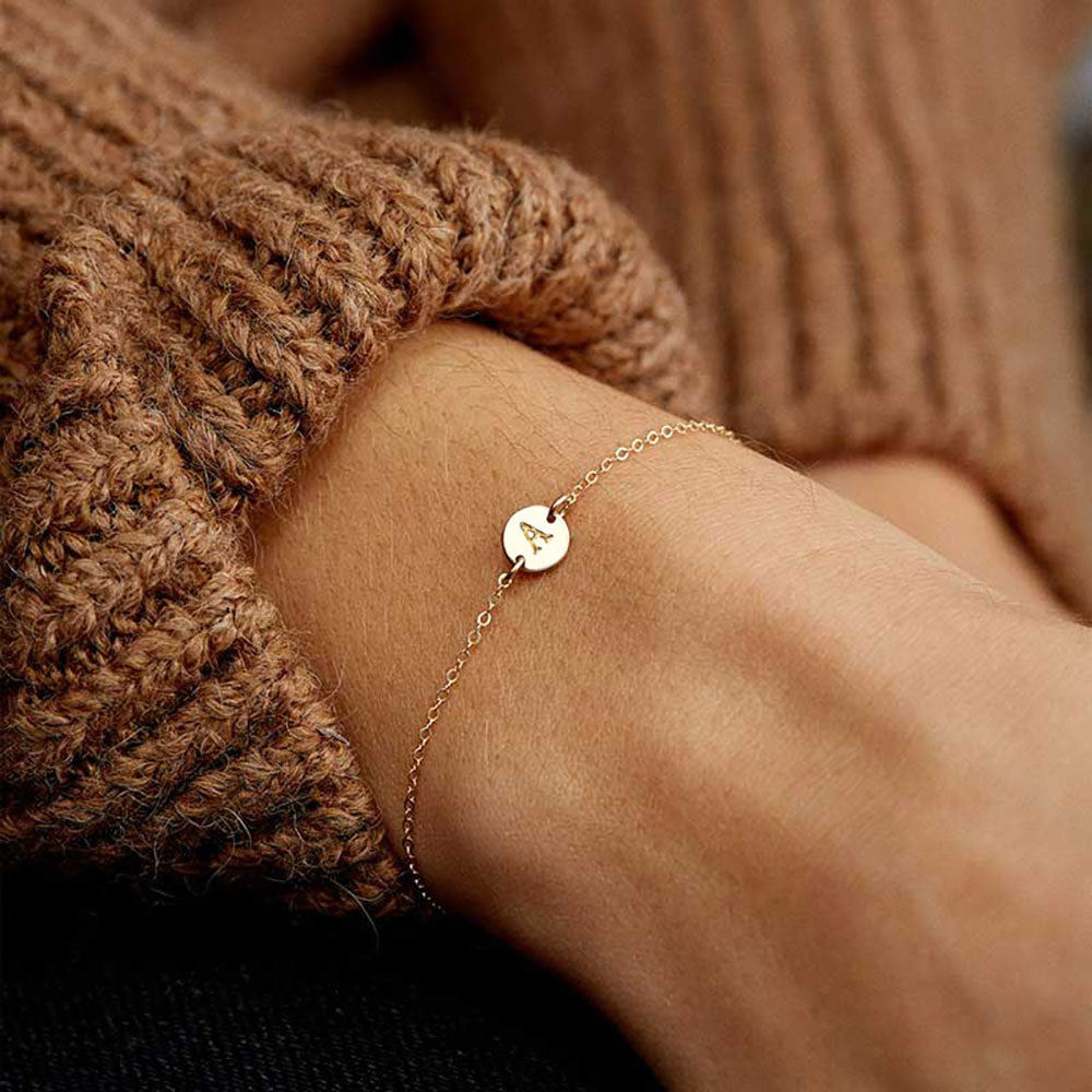 FAMSHIN Fashion Gold Color Letter Bracelet & Bangle For Women Simple Adjustable Name Bracelets Pulseras Mujer Jewelry Party Gift