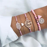 DIEZI Different Style Bohemian Tree Beaded Bracelets Sets For Women Vintage Fashion Chain Strand Bracelets Jewelry Gifts