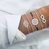 DIEZI Different Style Bohemian Tree Beaded Bracelets Sets For Women Vintage Fashion Chain Strand Bracelets Jewelry Gifts