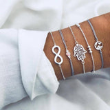 DIEZI Different Style Bohemian Tree Beaded Bracelets Sets For Women Vintage Fashion Chain Strand Bracelets Jewelry Gifts